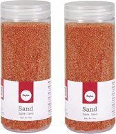 2x Fijn decoratie zand rood 475 ml - Zandkorrels - Hobby/decoratiemateriaal