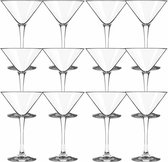 12x Cocktail/martini glazen transparant 260 ml Martini serie - 26 cl - Cocktail glazen - Cocktails drinken - Cocktailglazen van glas