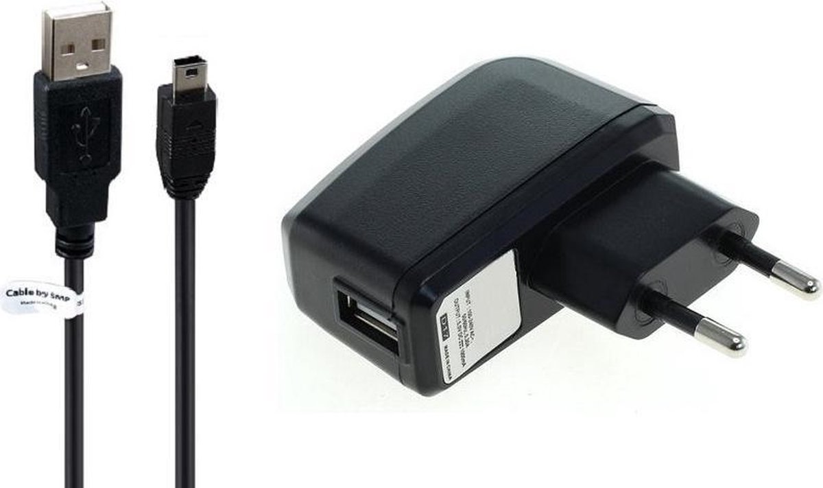 2A oplader en oplaadkabel. 1,2 m Oplaadsnoer met adapter stekker Past ook op Garmin...