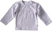 Little Label - baby shirt lange mouw - grey leopard - maat: 62 - bio-katoen