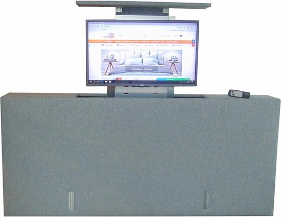 Los voetbord met TV lift - XL: TV's t/m 50 inch -  140 cm breed -  Grijs