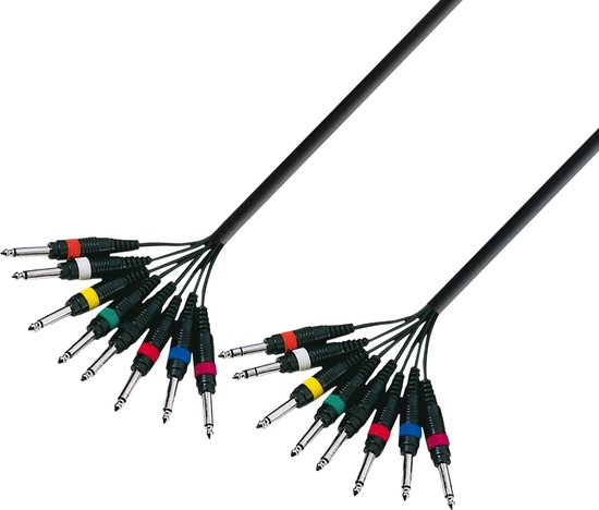 adam hall K3L8PP0500 audio kabel 5 m 8 x 6.35mm TRS 8 x 6.35mm Zwart |  bol.com