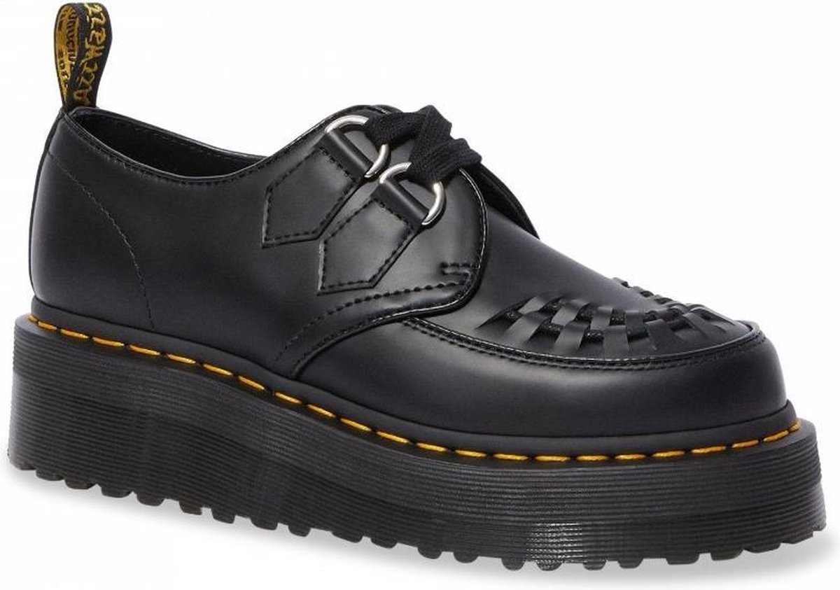 靴 Dr.MARTENS SIDNEY 2 EYE SHOE BLACK SIDNEY CREEPER QUAD PLATFORM in Black | Dr. Martens