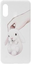 ADEL Siliconen Back Cover Softcase Hoesje Geschikt voor Samsung Galaxy A50(s)/ A30s - Konijnen Wit