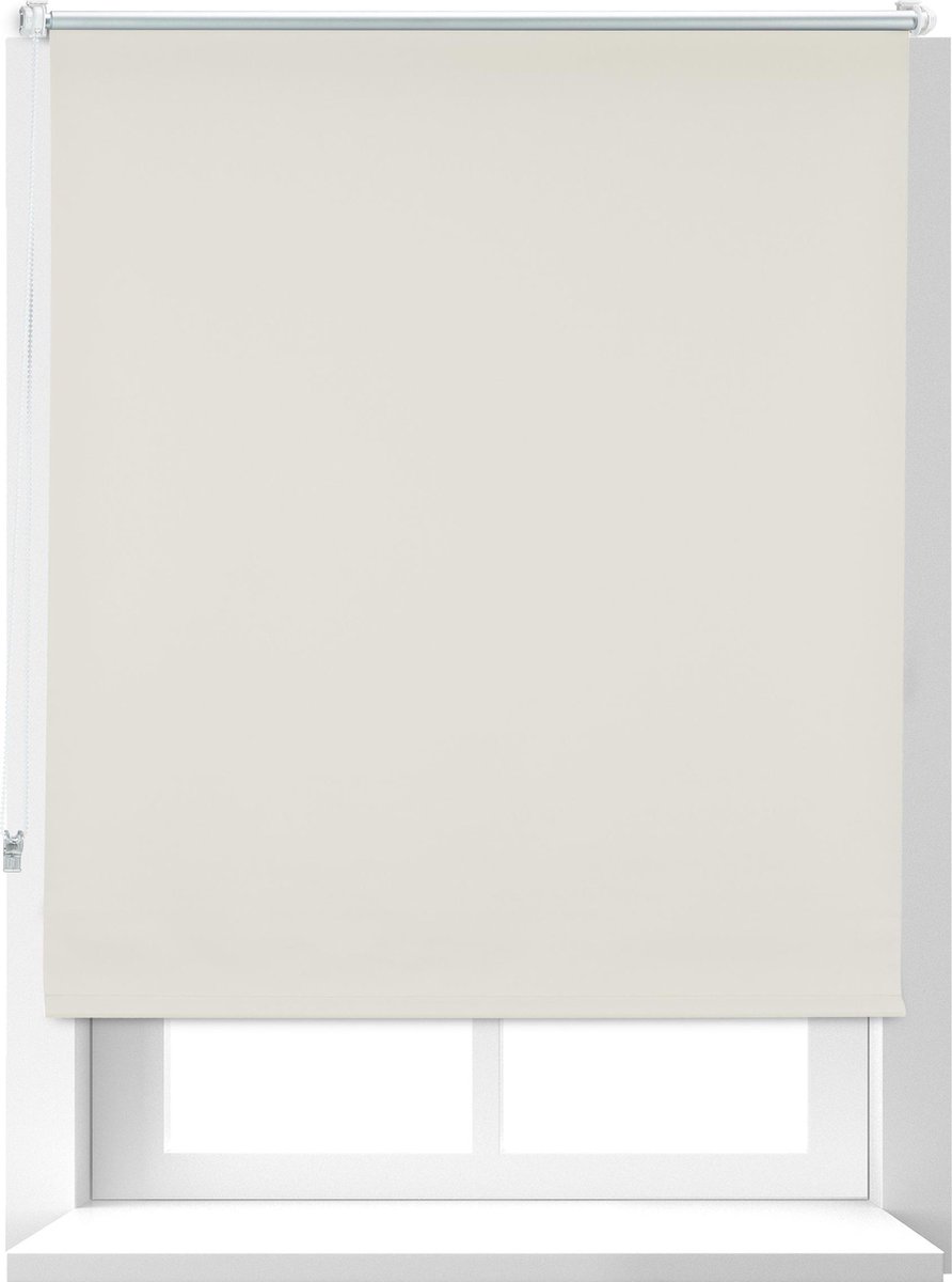 Relaxdays verduisterend rolgordijn beige - zonwerend - met klemmen - ketting - 100x160cm