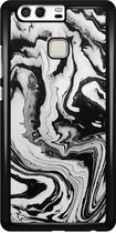 Huawei P9 hoesje - Drama marble - Zwart