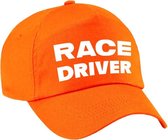 Race driver / auto coureur verkleed pet oranje voor meisjes en jongens - Racing team baseball cap - carnaval / kostuum