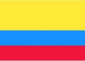 10x Binnen en buiten stickers Colombia 10 cm - Colombiaanse vlag stickers - Supporter feestartikelen - Landen decoratie en versieringen