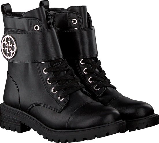 Guess Dames Veterboots Heathira - Zwart - Maat 35 | bol.com