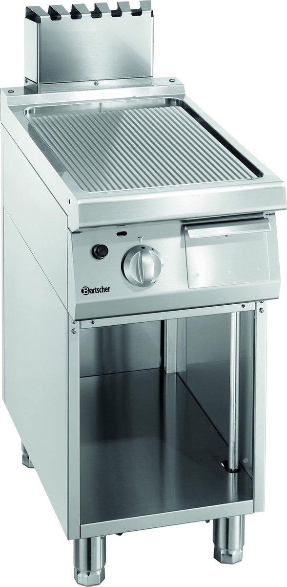 Grillplaat | Gas | 70cm diep | 40cm breed | geribbeld | Bartscher | 2855071