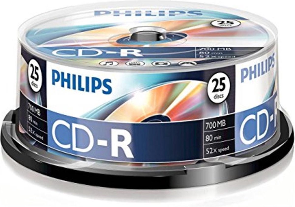 Philips CR7D5NB25 - CD-R 80Min - 700MB - Speed 52x - Spindle - 25 stuks - Philips
