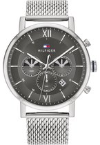 Tommy Hilfiger Evan 1710395 Horloge - Leer - Zwart - Ø 44 mm | bol.com