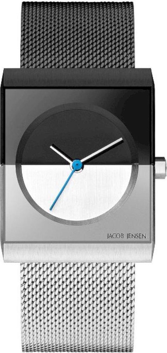 Jacob Jensen 525 Classic Horloge - Jacob Jensen dames horloge - Zwart - diameter 24 mm - kleur gecoat roestvrij staal