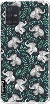 Casetastic Samsung Galaxy A51 (2020) Hoesje - Softcover Hoesje met Design - Laughing Baby Elephants Print