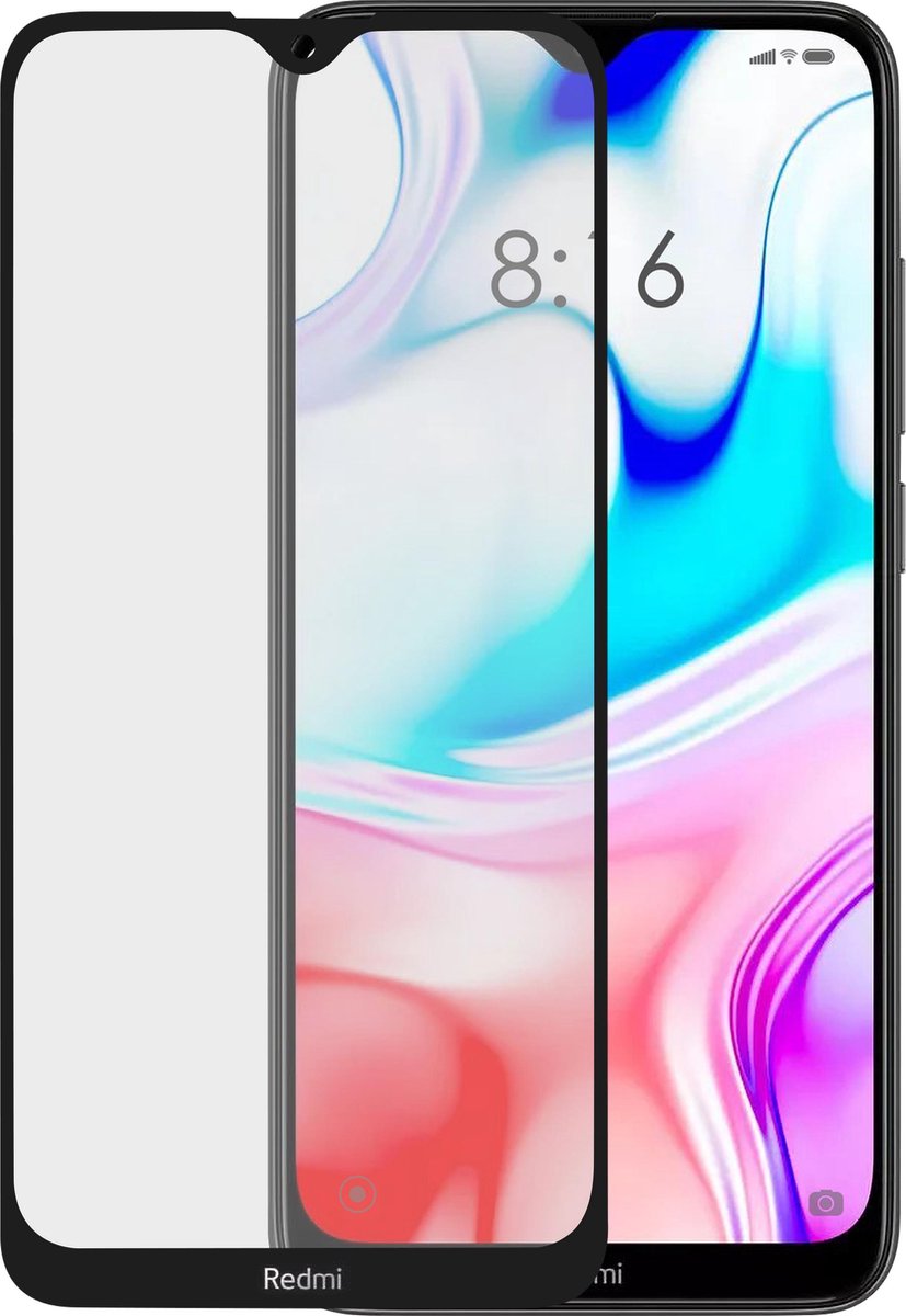 Azuri Tempered Glass flat RINOX ARMOR - zwart frame - Xiaomi Redmi 8