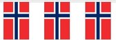3x  Buiten vlaggenlijn Noorwegen 3 meter - Noorse vlag - Supporter feestartikelen - Landen decoratie en versieringen