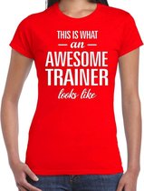 Awesome trainer cadeau t-shirt rood dames XL