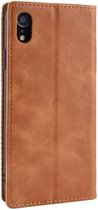 GadgetBay Vintage kunstleer Wallet Case iPhone XR - Bruin hoesje