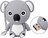 Koala Beer Grijs USB-stick 16 GB