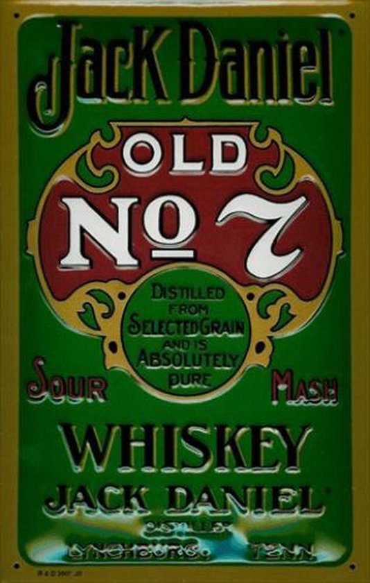 Wandbord jack daniels green label 20x30cm