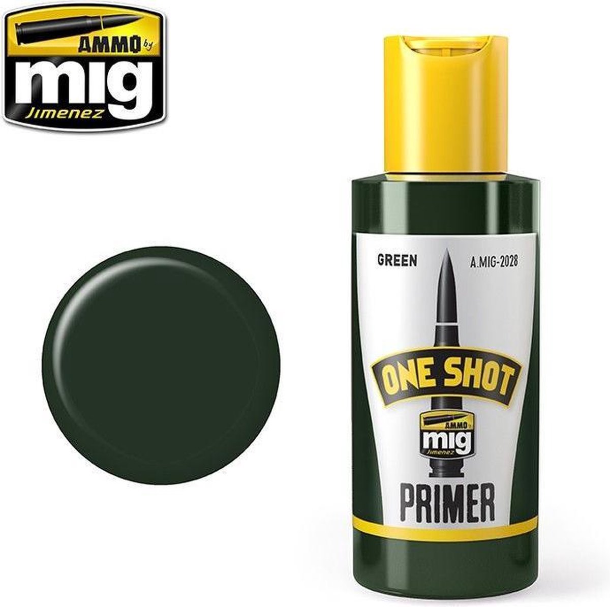 AMMO MIG 2028 One Shot Primer - Green - Acryl (60 ml) Verf flesje