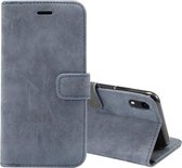 Let op type!! Sheep Bar Material Horizontal Flip PU Leather Case for iPhone XR  with Holder & Card Slot & Wallet & Photo Frame(Dark Blue)