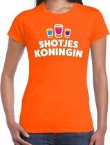 Koningsdag t-shirt Shotjes Koningin oranje voor dames - Kingsday shirt / kleding M