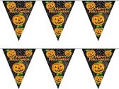 Halloween 2x Pompoenen vlaggenlijnen / slingers 5 meter - Halloween versiering