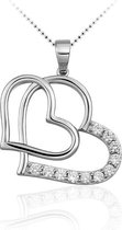 Juwelier Emo - Zilveren Ketting met hanger - Hart Ketting Zilver - 01108 - LENGTE 45 CM