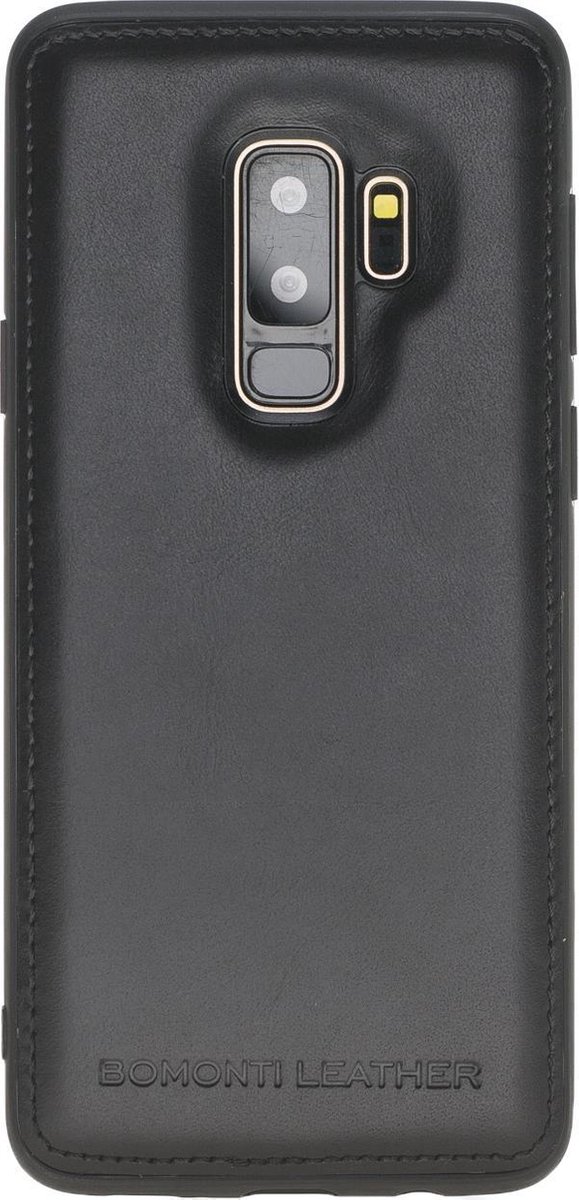 Bomonti™ - Samsung Galaxy S9+ - Clevercase telefoon hoesje - Zwart Milan - Handmade lederen back cover - Geschikt voor draadloos opladen