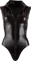 Collection Cottelli - Body sexy avec Wetlook raffiné avec manches courtes et double fermeture éclair pour une séduction pure - Taille M - Noir