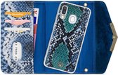 Samsung Galaxy A40 Hoesje - Mobilize - Velvet Serie - Kunstlederen 2in1 Case / Clutch - Royal Blue Snake - Hoesje Geschikt Voor Samsung Galaxy A40