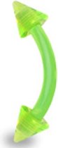 Daithpiercing flexibel UV spikes groen