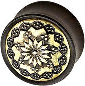 Floral Pattern Ebony Plug - 16 mm ©LMPiercings