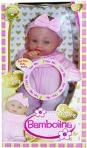 Dimian Zachte Babypop met Flesje - Maakt Geluidjes - 26 Cm