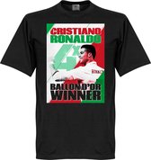Ronaldo 4 Times Ballon d'Or Winnaar Portugal T-Shirt - XXXXL