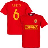 Spanje Iniesta Team T-Shirt - XS