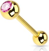 tongpiercing roze gold plated