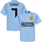 Argentinië Icardi 7 Team T-Shirt - Licht Blauw - M