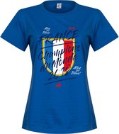 Frankrijk Champion Du Monde Dames T-Shirt  -Blauw - M