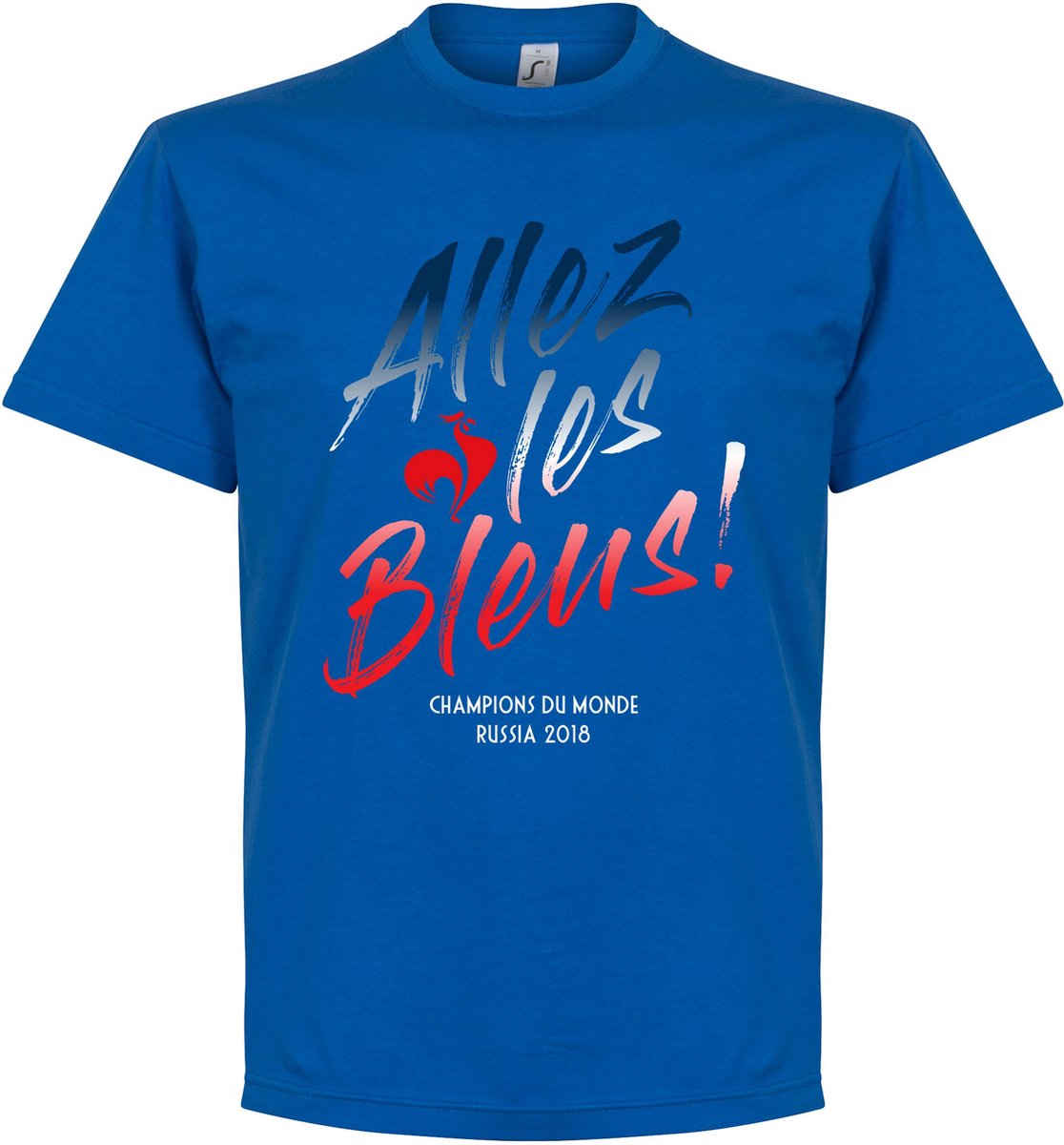 Frankrijk Allez Les Bleus WK 2018 Winners T-Shirt - Blauw - L
