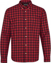 Kronstadt Heren Overhemd Johan Rood Ruit Jersey Slim Fit - XL