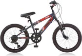 Jongensfiets MISSION 18"inch, 6VIT - MAT GRIJS met ALU V-brakes en remgrepen
