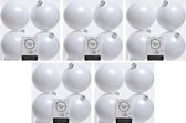 20x Winter witte kunststof kerstballen 10 cm - Mat - Onbreekbare plastic kerstballen - Kerstboomversiering winter wit