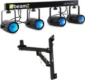 Lichteffect LED - BeamZ 4-some LED lichteffect inclusief muurbeugel voor vaste montage in bijv. café, kantine, etc.