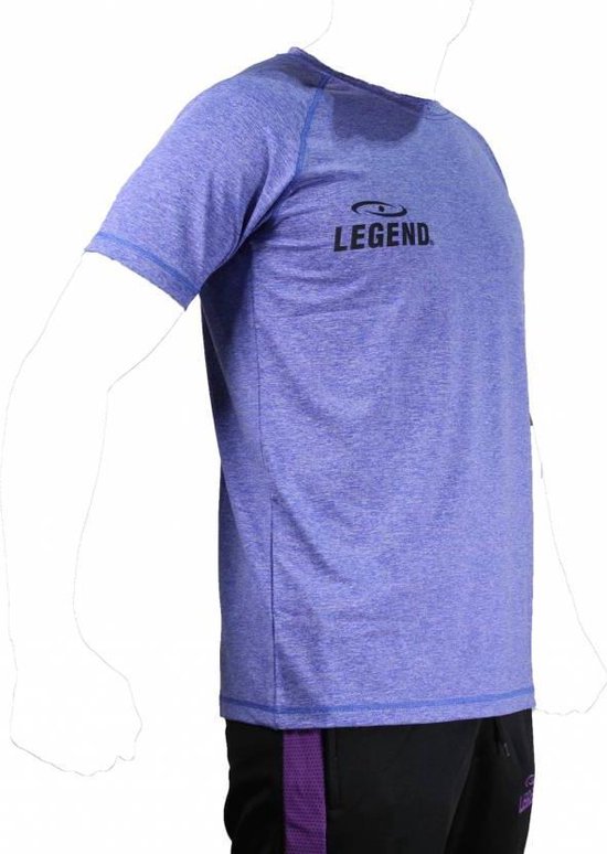 Legend Sports Dryfit Sportshirt Melange Blauw/grijs Maat S