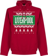 Liverpool Kerst Hooded Sweater - Rood - Kinderen - 9-11YRS