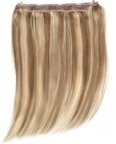 Remy Human Hair extensions Quad Weft straight 18 - bruin / blond 10/16#