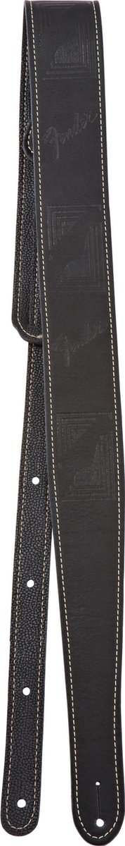 Fender Monogrammed Leather gordel BK zwart - Gitaarband