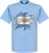 Argentinië Ripped Flag T-Shirt - Lichtblauw - XS